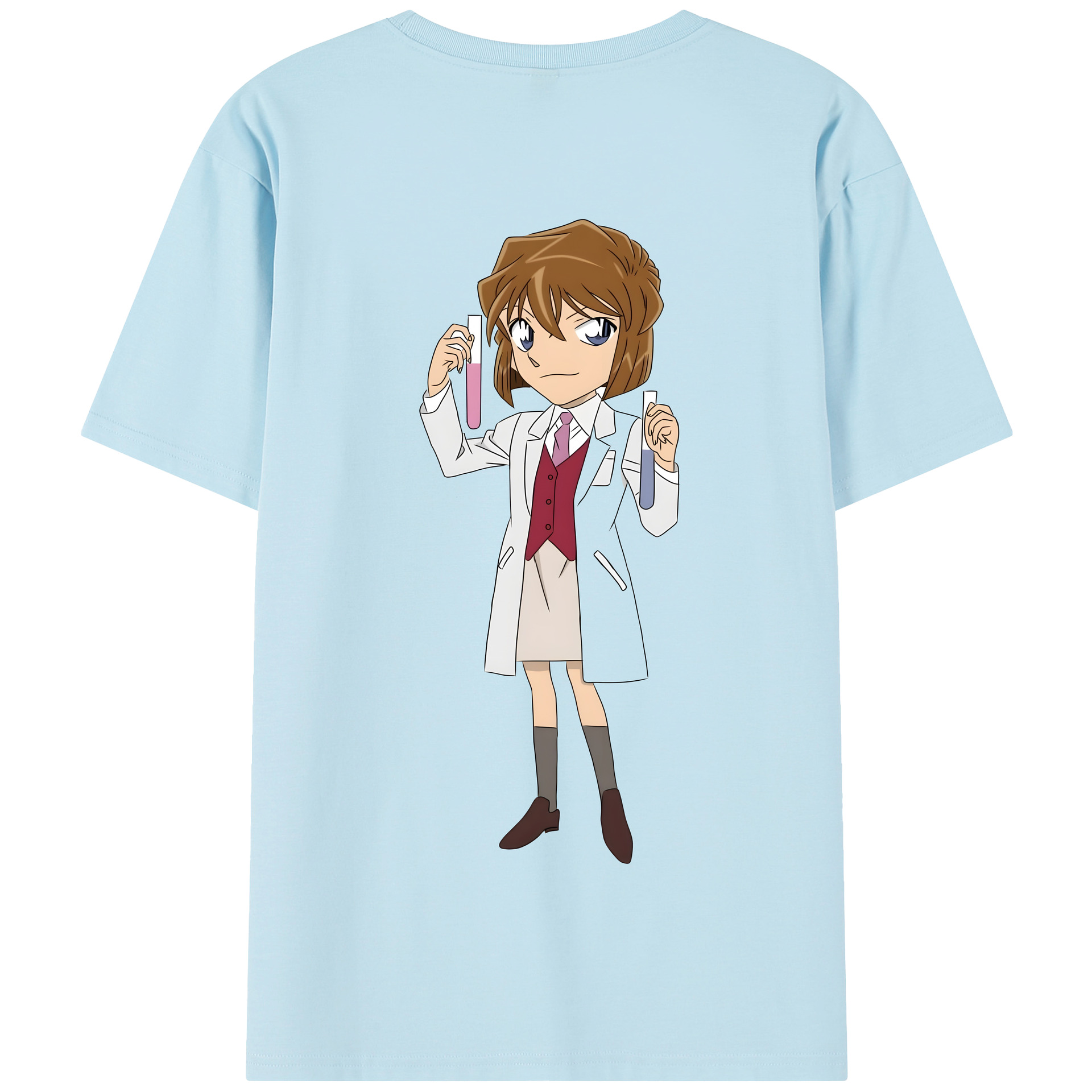 （画像用） 名探偵コナン 灰原 哀 はいばら あい Detective Conan Anita Hailey、Vi Graythorn Haibara Ai 綿100％半袖Tシャツ（背面プリント）